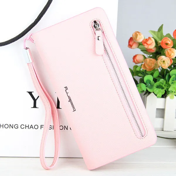 Luxury Brand Leather Phone Wallets Women Zipper Long Coin Purses Money Bag Credit Card Holder High Quality Clucth Wallets Female