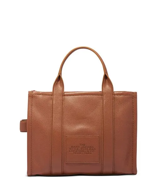 MARC JACOBS Medium Leather Tote Bag, Brown