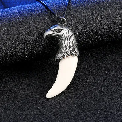 Men Antique Wolf Fang Tooth Pendant Necklace Vintage Wolf Tooth Dragon Alloy Pendant Necklace Fashion Jewelry gift freeshipping