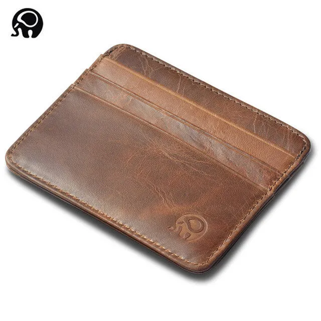 men Wallet Business Card Holder bank cardholder leather cow pickup package bus card holder Slim leather multi-card-bit pack bag