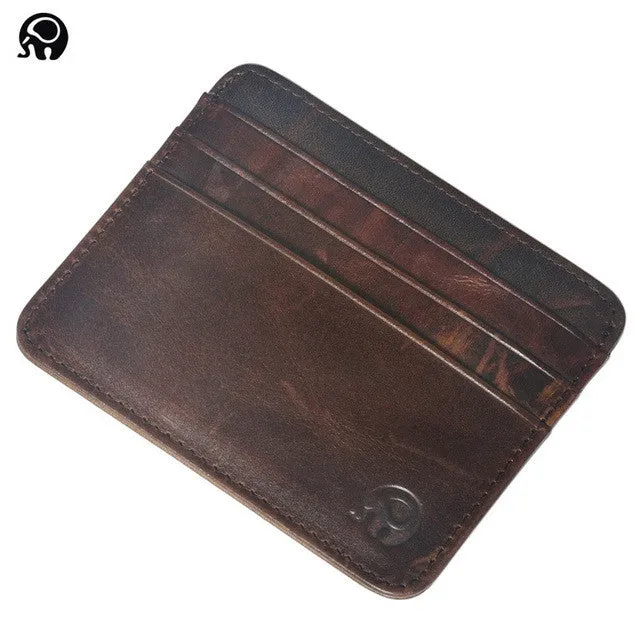 men Wallet Business Card Holder bank cardholder leather cow pickup package bus card holder Slim leather multi-card-bit pack bag