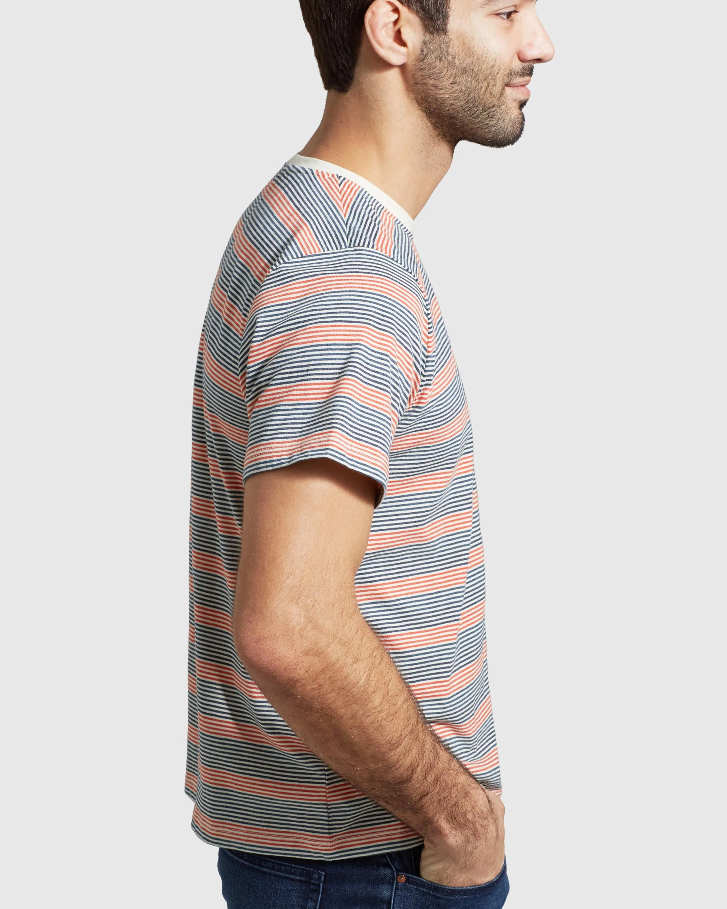 Men's EcoKnit™ Striped Pocket Tee