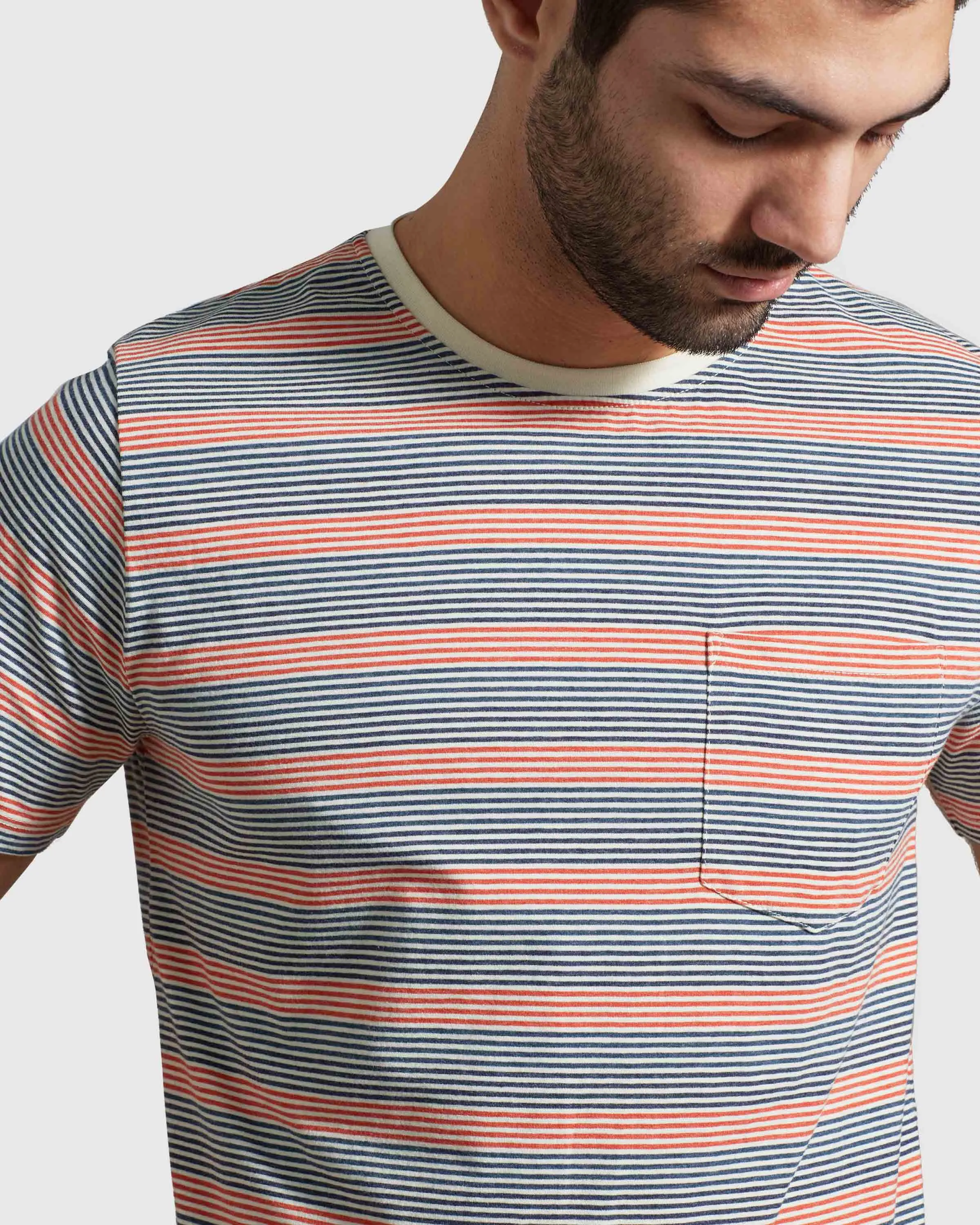 Men's EcoKnit™ Striped Pocket Tee