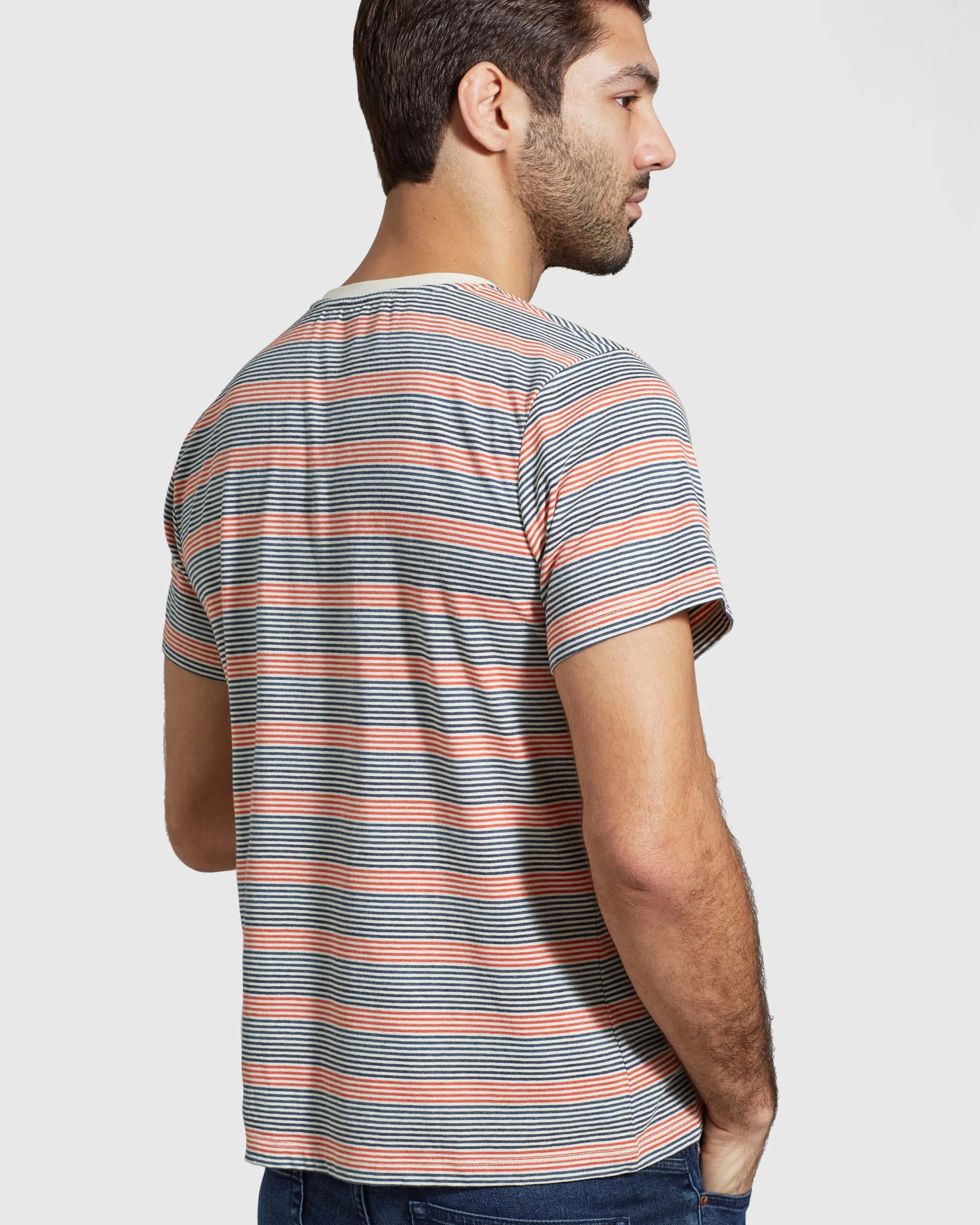 Men's EcoKnit™ Striped Pocket Tee