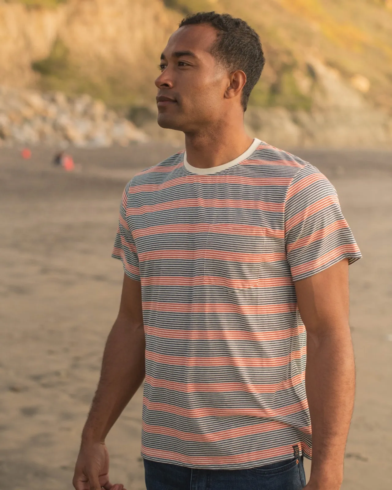 Men's EcoKnit™ Striped Pocket Tee