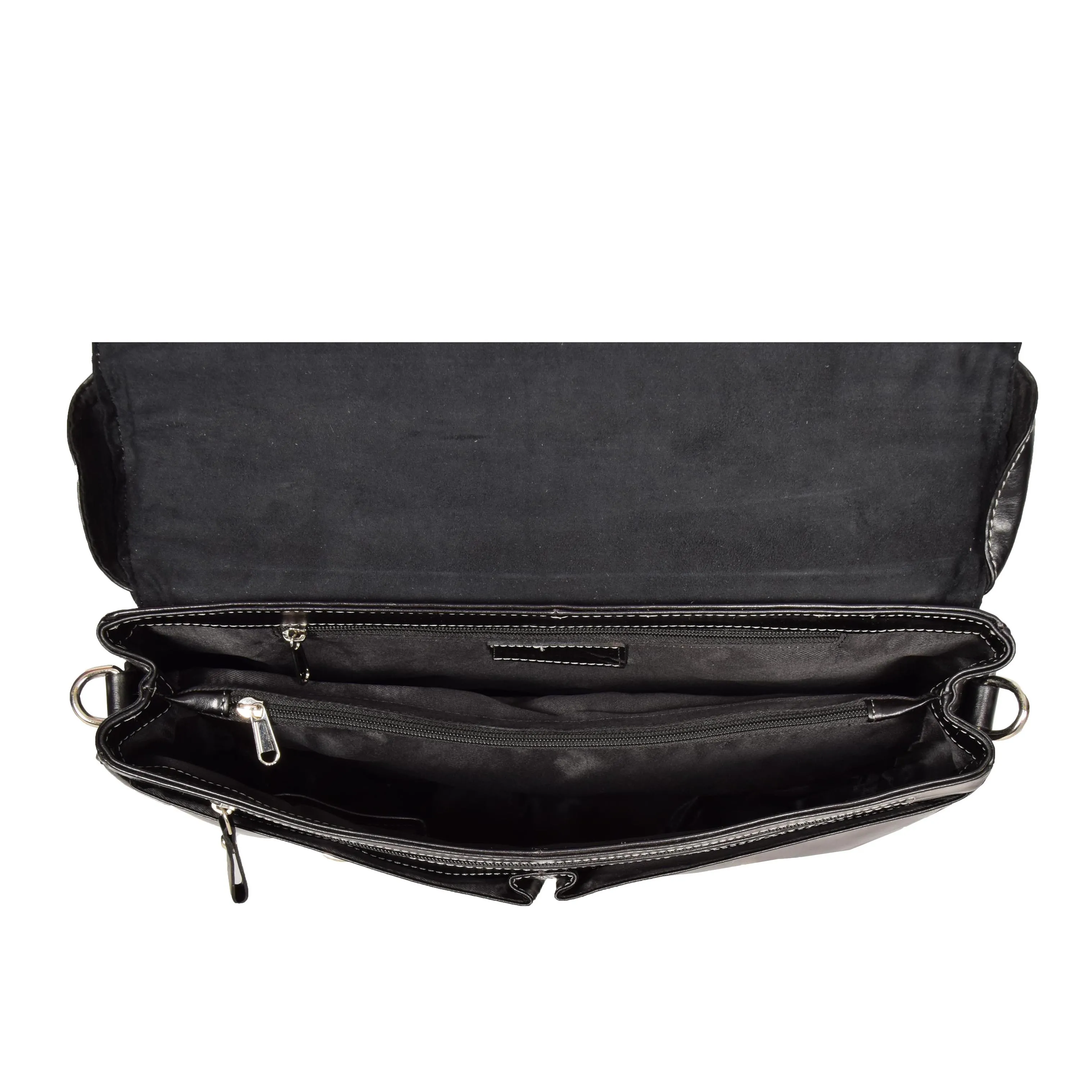 Mens Real BLACK Leather Briefcase File Case Satchel Bag Varna