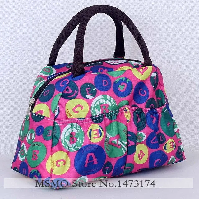 MSMO 2017 new fashion lunch bag women handbags women bags waterproof printed lunch box lunch bag for kids picnic bag 22 Colors