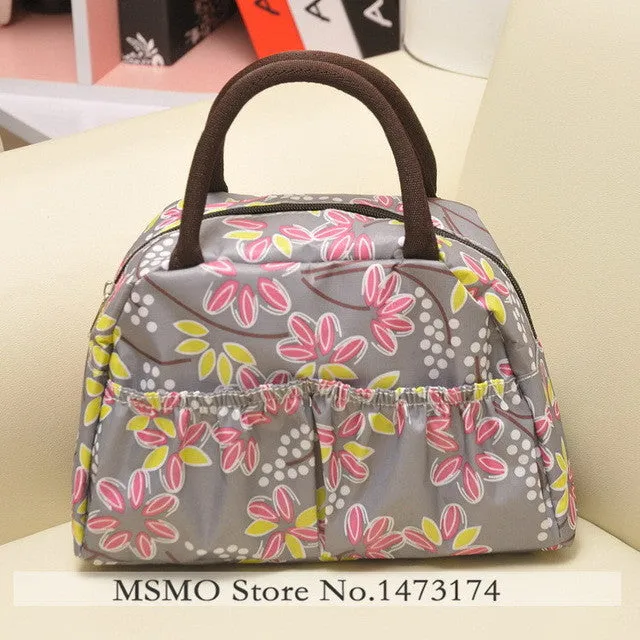 MSMO 2017 new fashion lunch bag women handbags women bags waterproof printed lunch box lunch bag for kids picnic bag 22 Colors