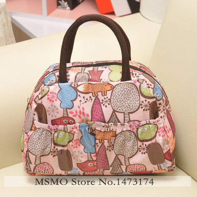 MSMO 2017 new fashion lunch bag women handbags women bags waterproof printed lunch box lunch bag for kids picnic bag 22 Colors