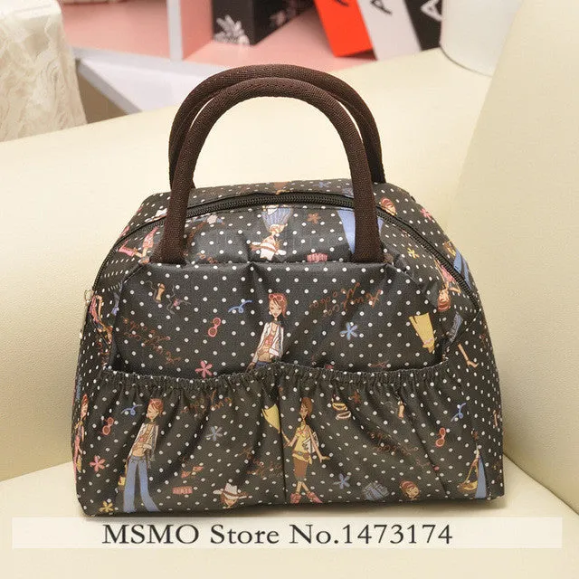 MSMO 2017 new fashion lunch bag women handbags women bags waterproof printed lunch box lunch bag for kids picnic bag 22 Colors