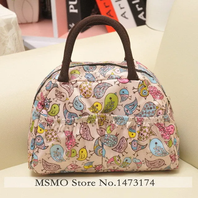 MSMO 2017 new fashion lunch bag women handbags women bags waterproof printed lunch box lunch bag for kids picnic bag 22 Colors