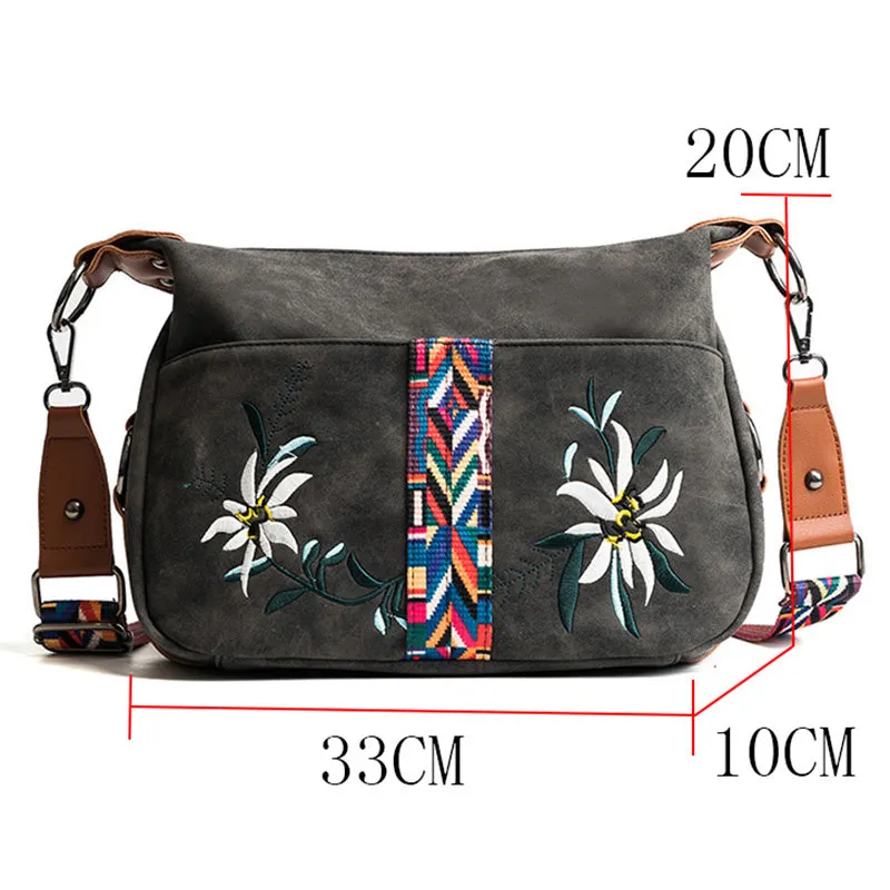 Multifunction Shoulder Embroidery Handbag