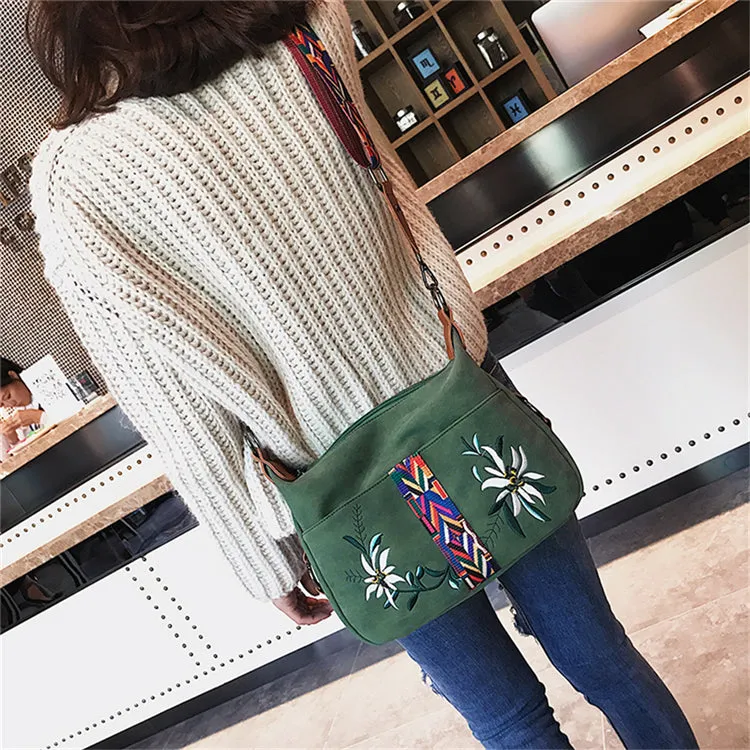 Multifunction Shoulder Embroidery Handbag