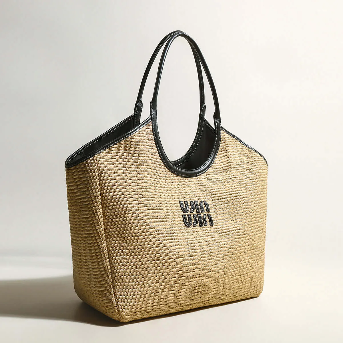 Natural Khaki Woven Tote Bag