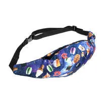 New 3D Colorful Waist Pack for Men Fanny Pack green leaves Style Bum Bag Women Money Belt Travelling Mobile Phone Bag