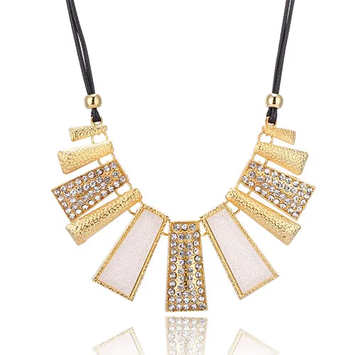 New Arrival Fashion Jewelry Trendy Women Necklaces & Pendants Rope Chain Statement Necklace rectangle Pendant For Gift 465