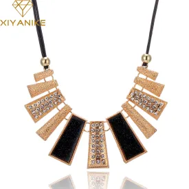 New Arrival Fashion Jewelry Trendy Women Necklaces & Pendants Rope Chain Statement Necklace rectangle Pendant For Gift 465