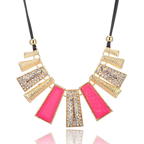 New Arrival Fashion Jewelry Trendy Women Necklaces & Pendants Rope Chain Statement Necklace rectangle Pendant For Gift 465