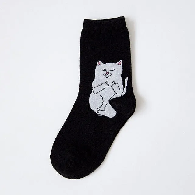 New Cat Alien Socks for Men Women Hip hop Cool Socks 36-42