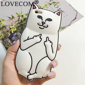 New Hot Pocket White Cat Soft Silicon Phone Back Cover Phone Case For iPhone 4 4S 5 5S SE 6 6S 6Plus 6SPlus