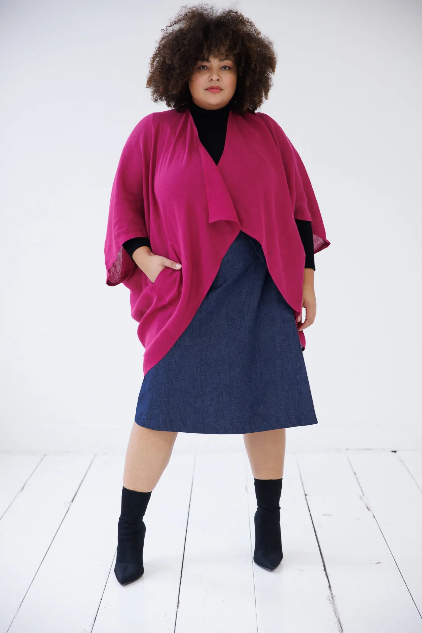 NEW! LINEN Kimono Beetroot Purple