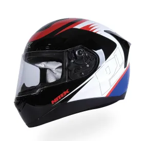 Nitek P1 Glossy White Indy Full Face Motorcycle Street Helmet