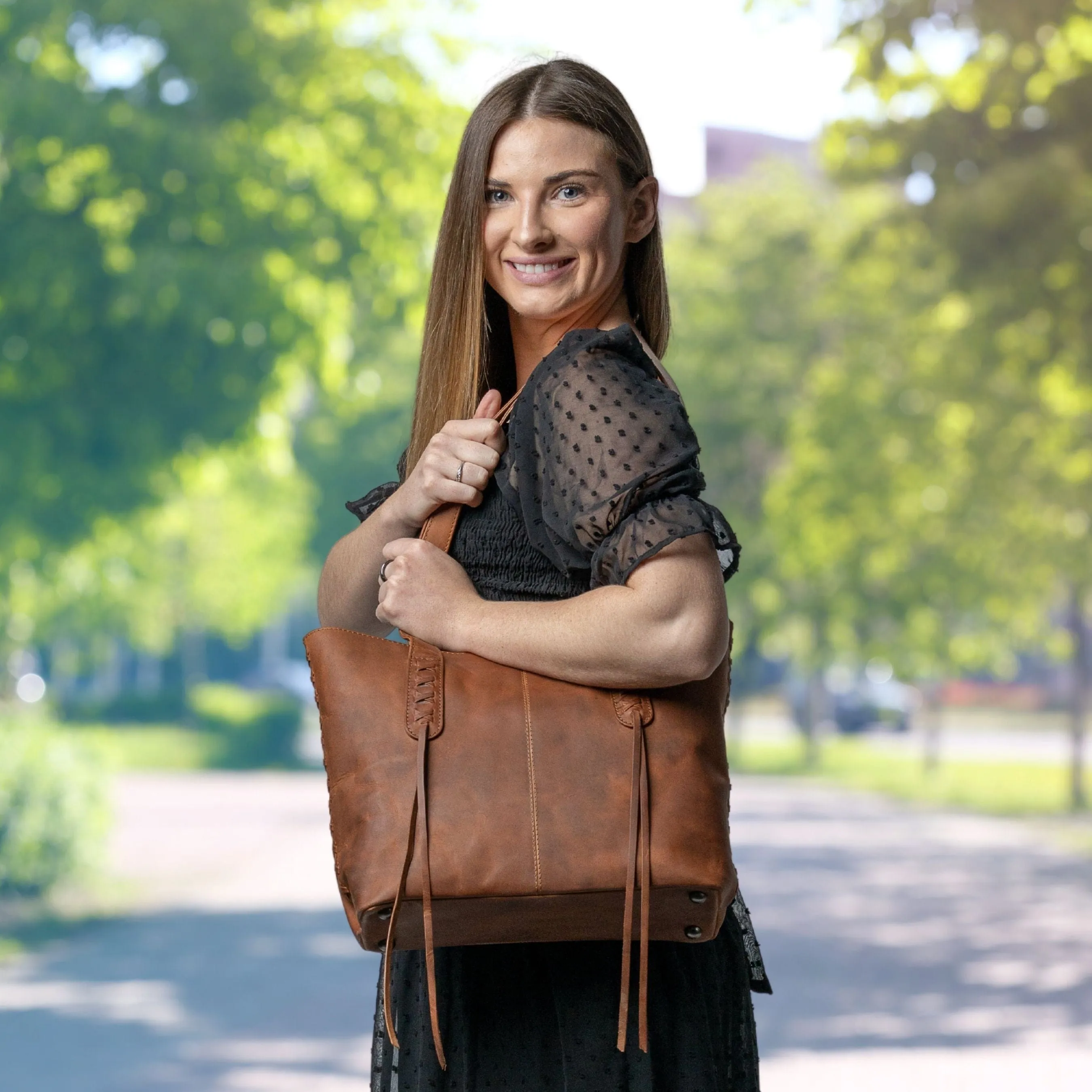 Norah Large Leather Tote  | Concealed Carry Purses for Women