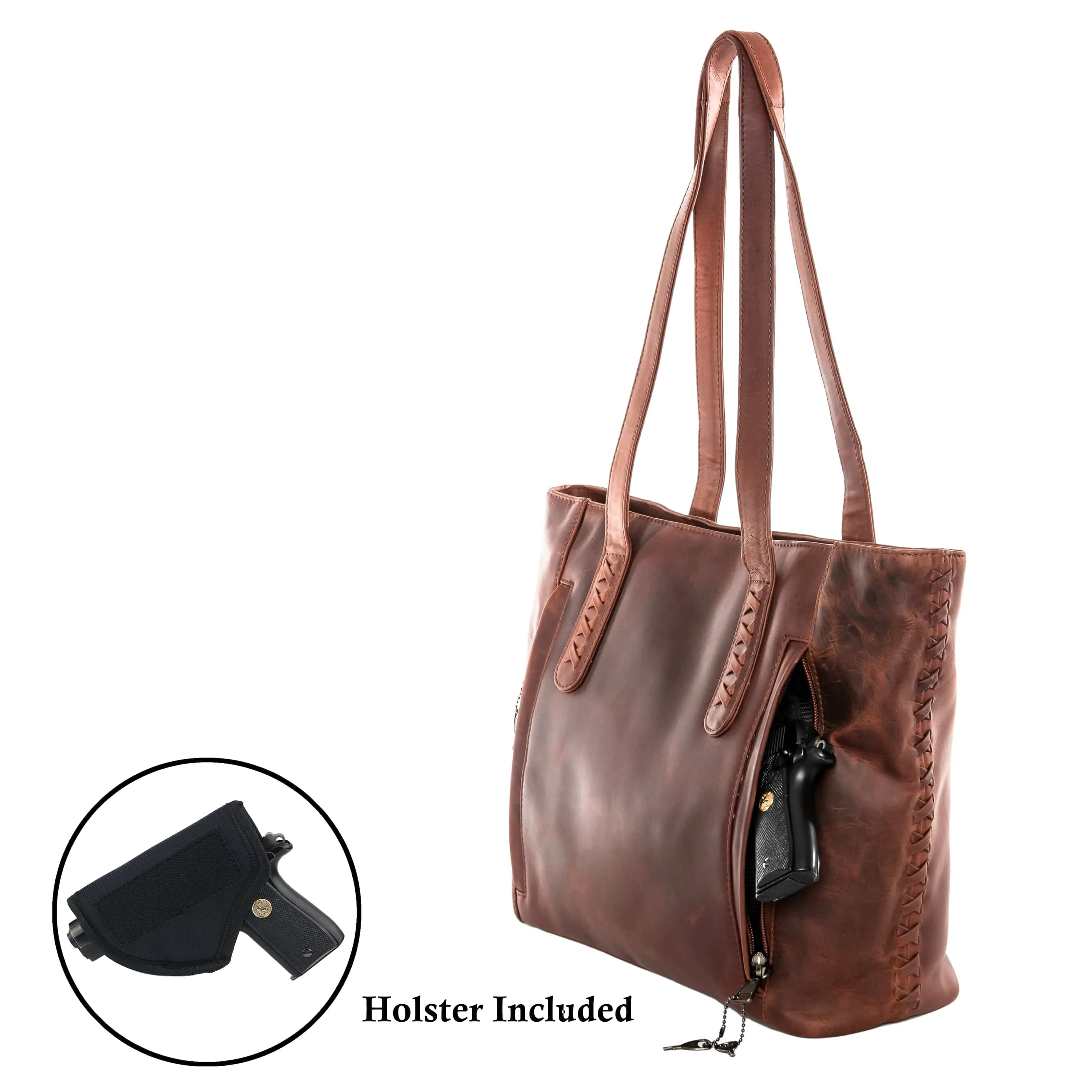 Norah Large Leather Tote  | Concealed Carry Purses for Women