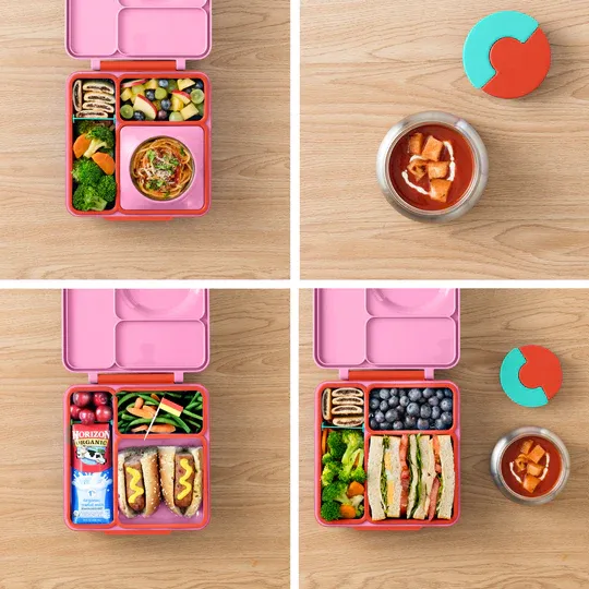 OmieBox Bento Lunch Box ~ Pink Berry