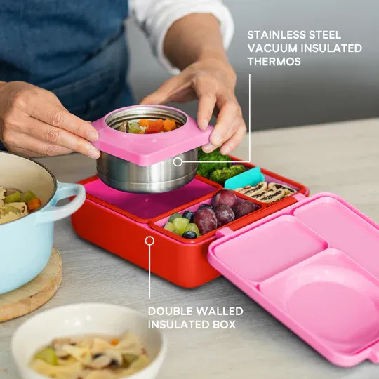 OmieBox Bento Lunch Box ~ Pink Berry