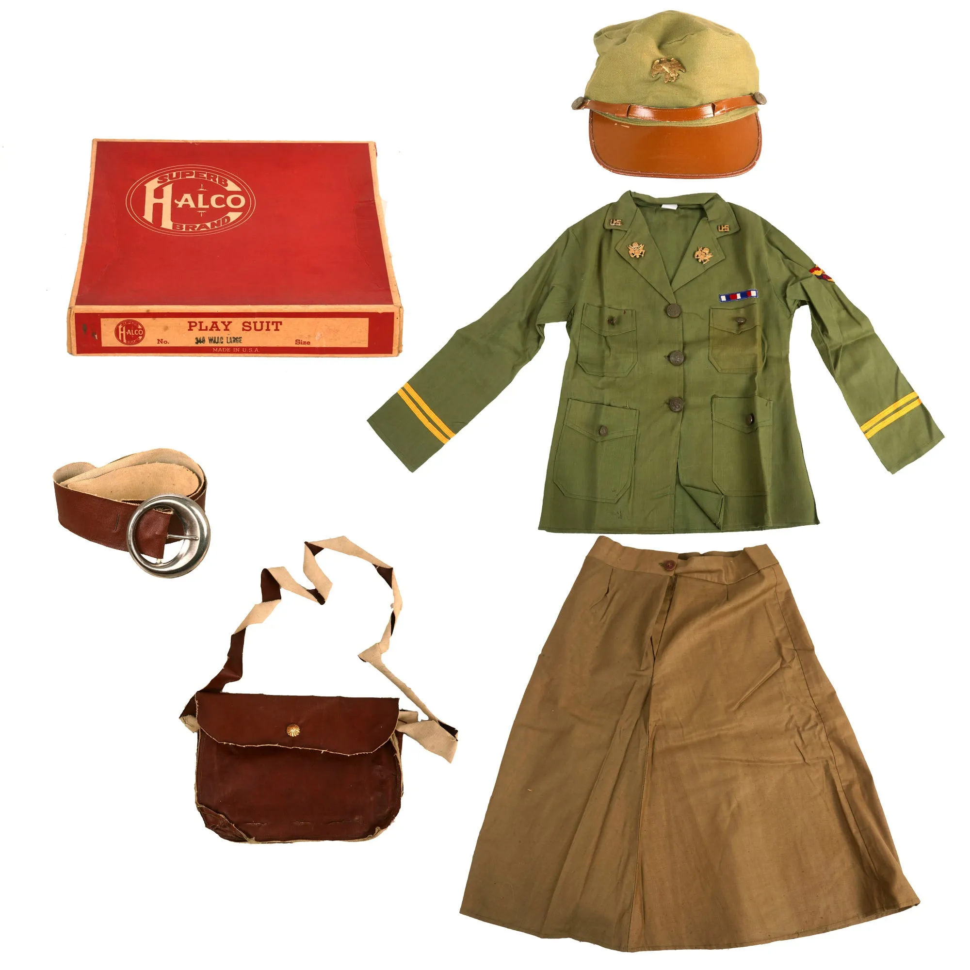 Original U.S. WWII Women’s Auxiliary Army Corps Children’s Play Suit by Halco in Original Box