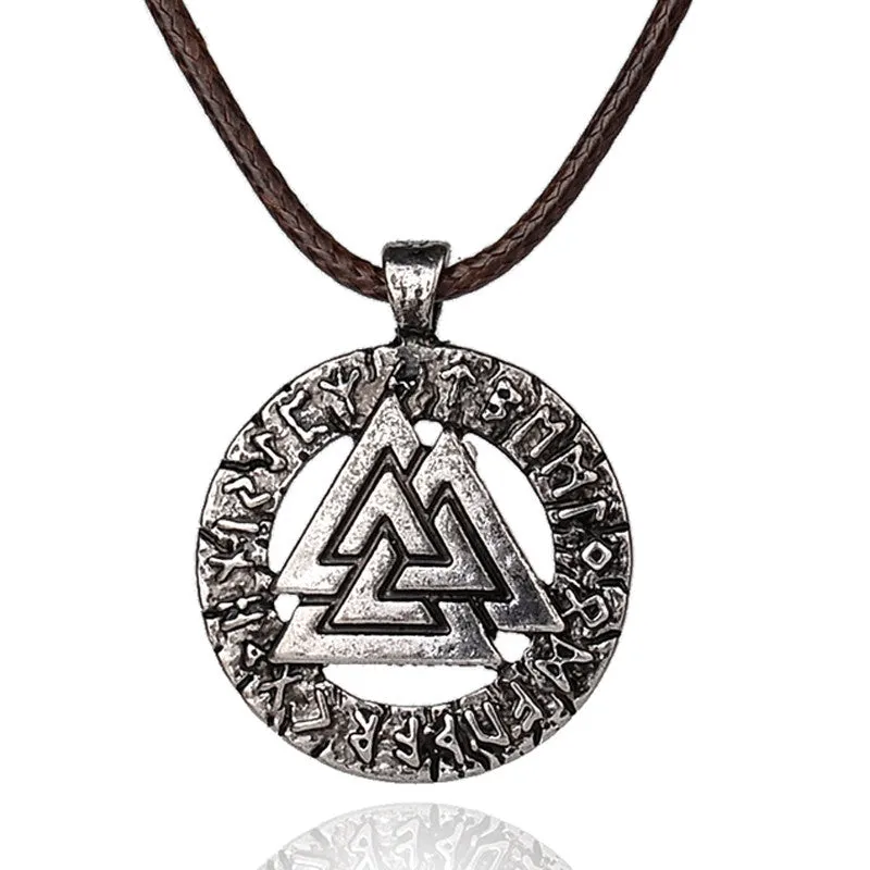 pagan amulet pendant Men necklace Scandinavian Viking jewelry Odin 's Symbol of Norse Viking Warrior Slavic Norway Valknut