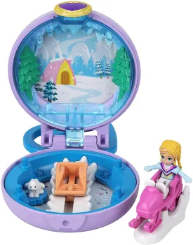 Polly Pocket Pollyville Snow Cabin Compact