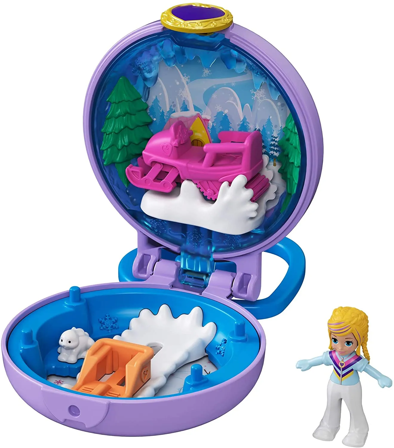 Polly Pocket Pollyville Snow Cabin Compact