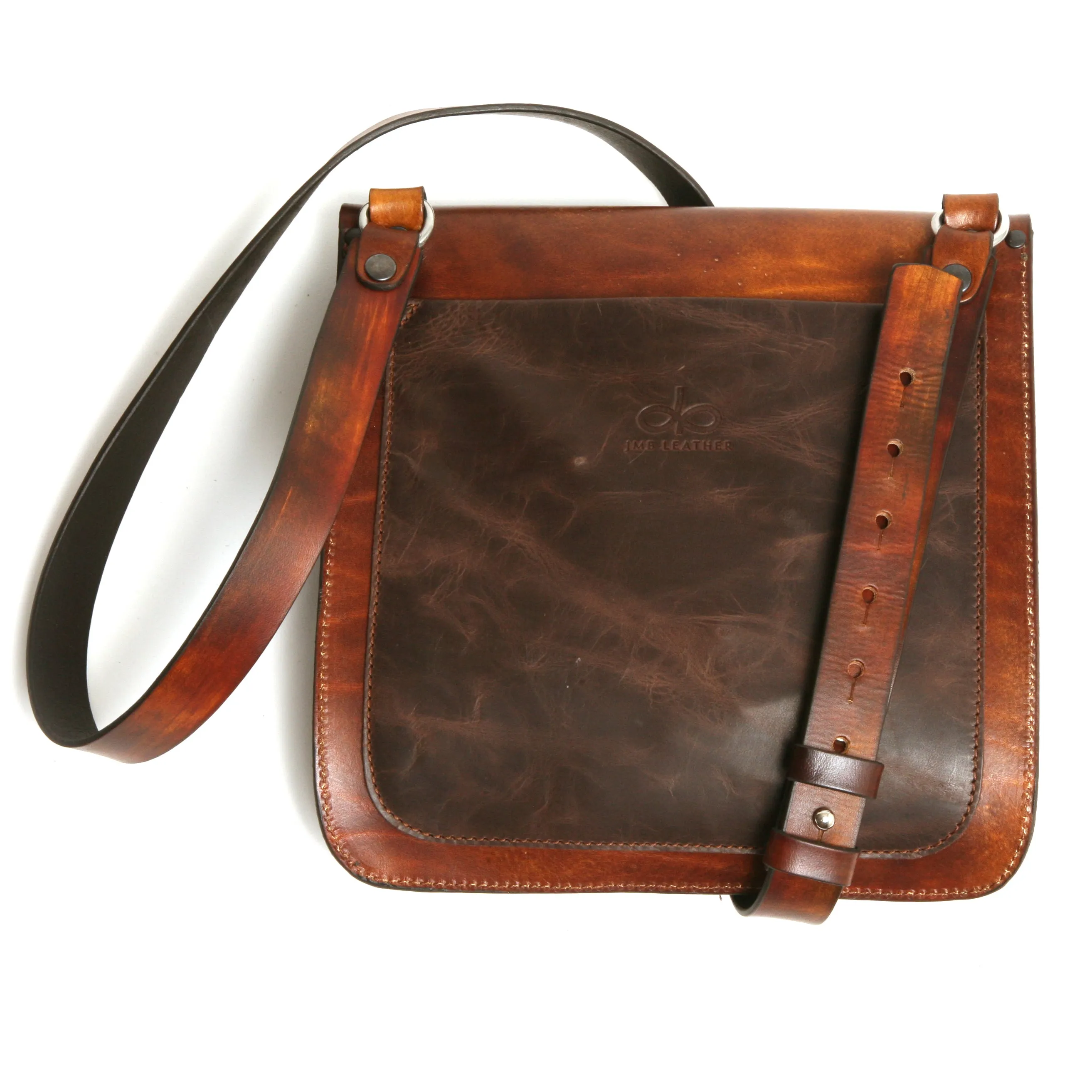 ROSCO satchel vintage Tan&Dark Brown