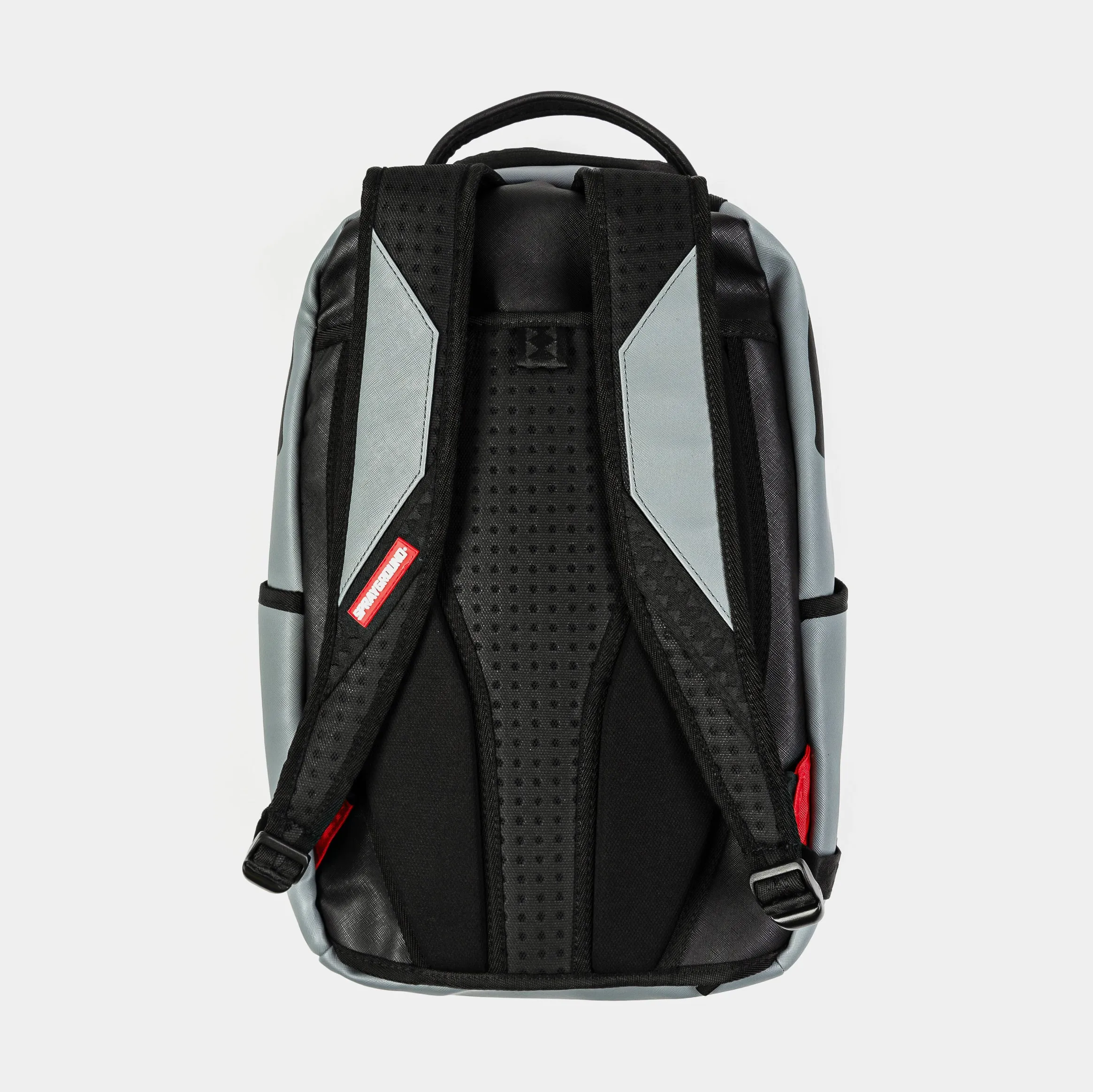 Shark Smash Logo Mens Backpack (Grey/Red)