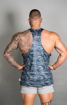 Shred | Men's Gym Stringer | Grey Camo