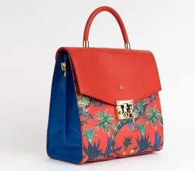 SIMONE - Red Print Vegan Leather Handbag