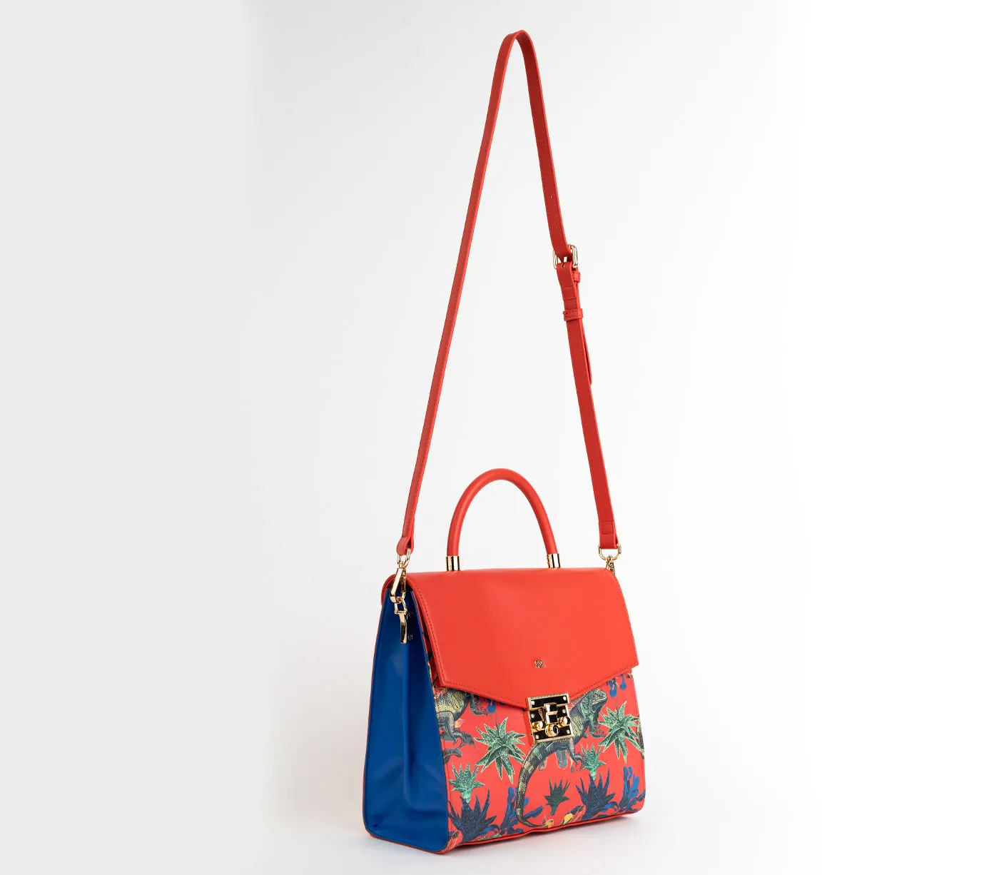 SIMONE - Red Print Vegan Leather Handbag