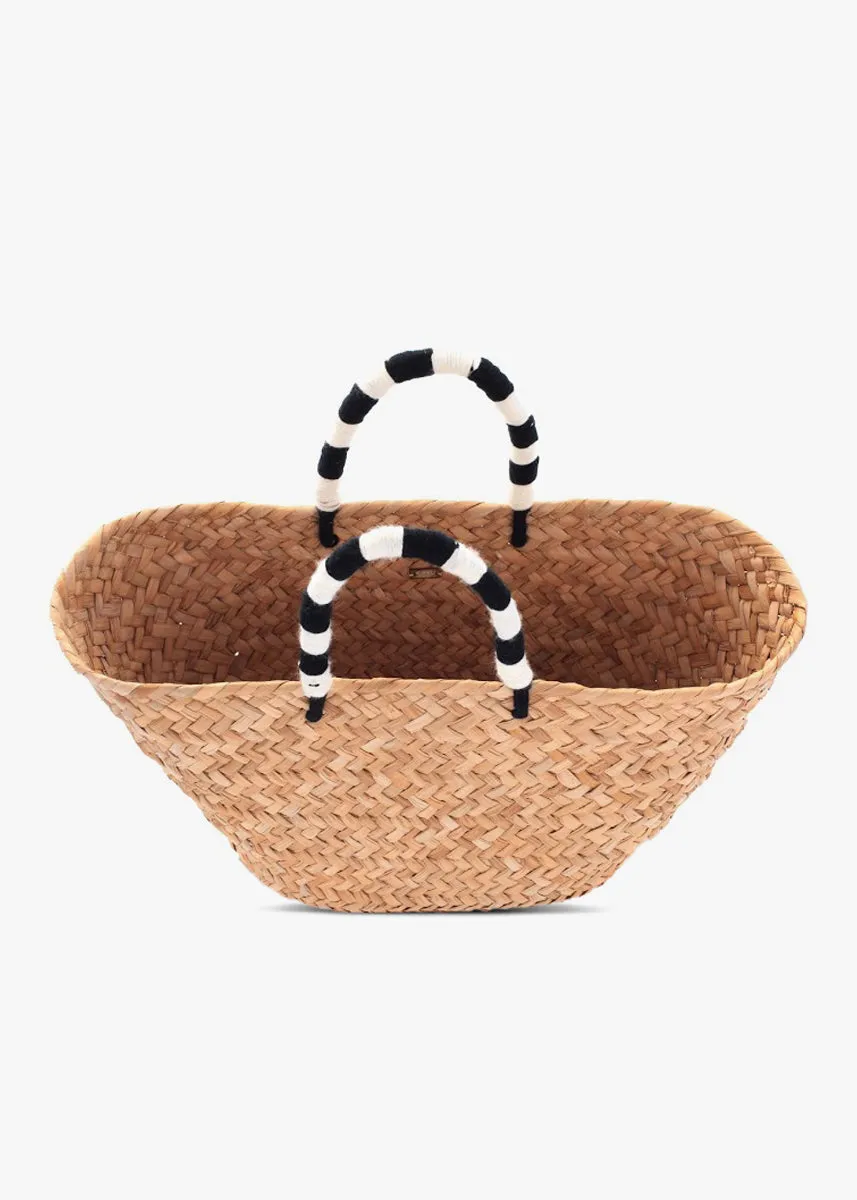 St Tropez Pom Pom Straw Tote