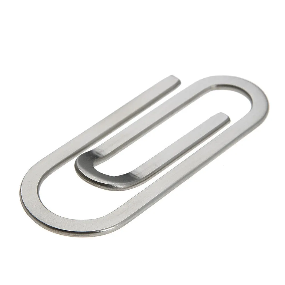 Stainless Steel Metal Multi-Function Men Money Clips Paper Clip Holder Folder Credit Card Portfolio Money Holder Silver Clip