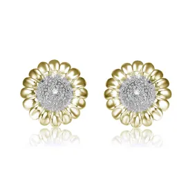 Sterling Silver Clear Round Cubic Zirconia Stud Earrings