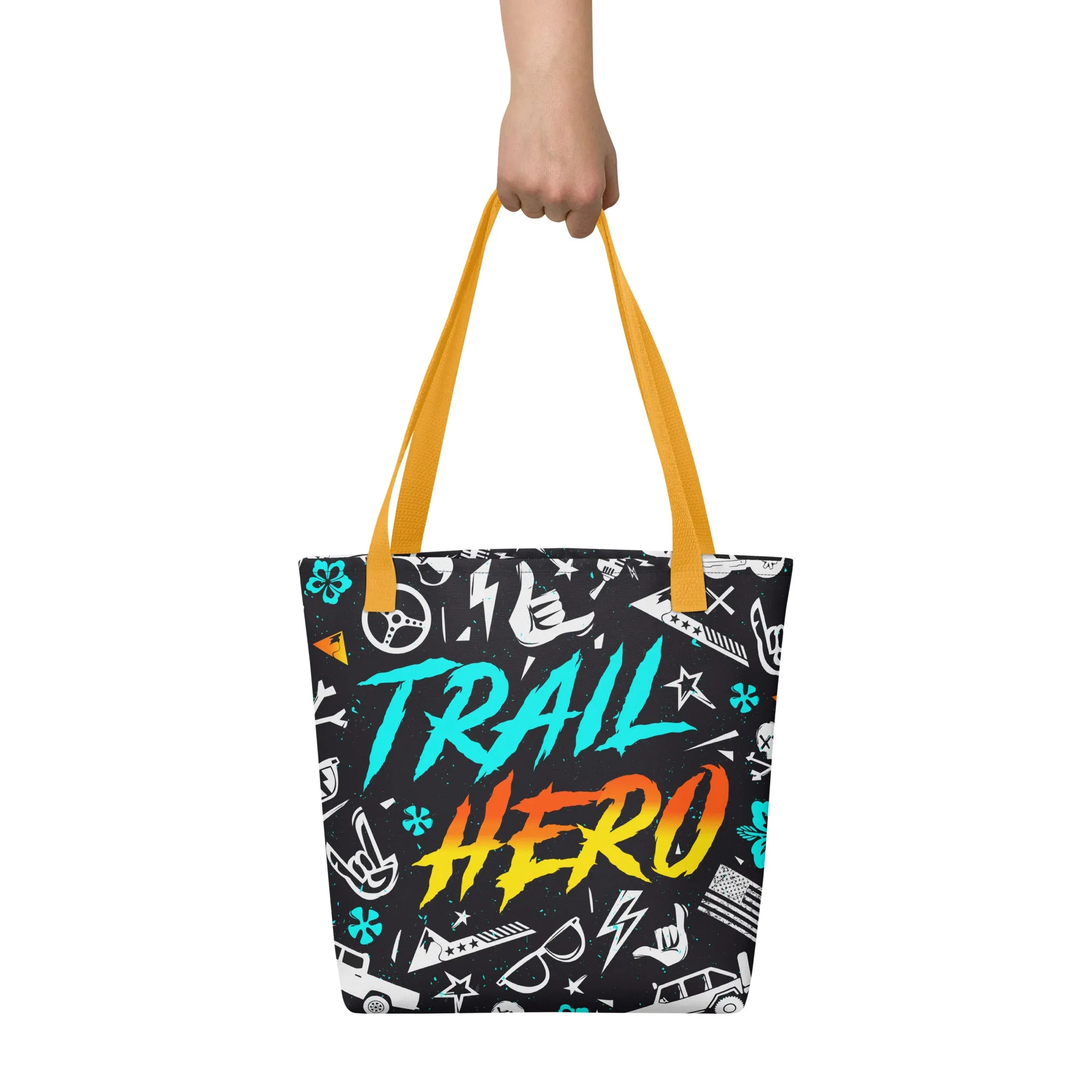 Trail Hero - Bag - 15″ × 15″ Throw Back Tote Bag