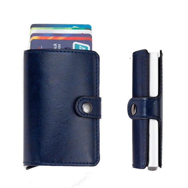 Westcreek Brand Aluminium Alloy Anti Theft Mini Men Wallets RFID Business Card Holder Case Automatic Pop Up Card Protector