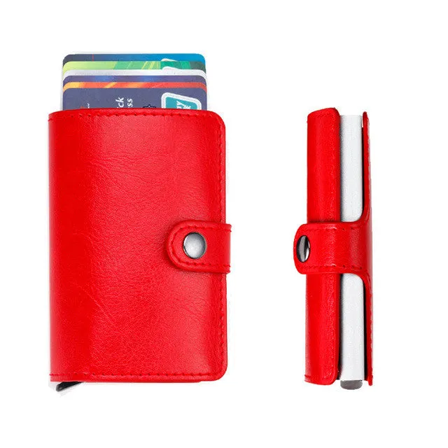 Westcreek Brand Aluminium Alloy Anti Theft Mini Men Wallets RFID Business Card Holder Case Automatic Pop Up Card Protector