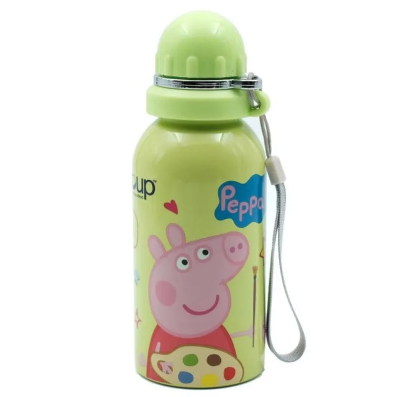 Youp Stainless Steel Green Color Peppa Pig kids Water Bottle HYBRID - 500 ml