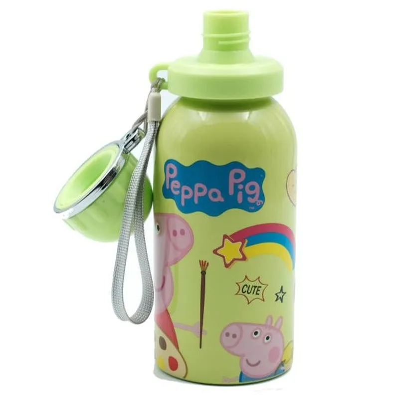 Youp Stainless Steel Green Color Peppa Pig kids Water Bottle HYBRID - 500 ml