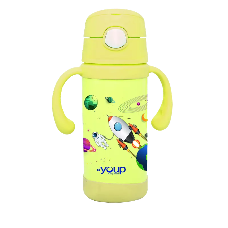 Youp Thermosteel insulated yellow color kids sipper and feeding bottle EUDORA- 220 ml