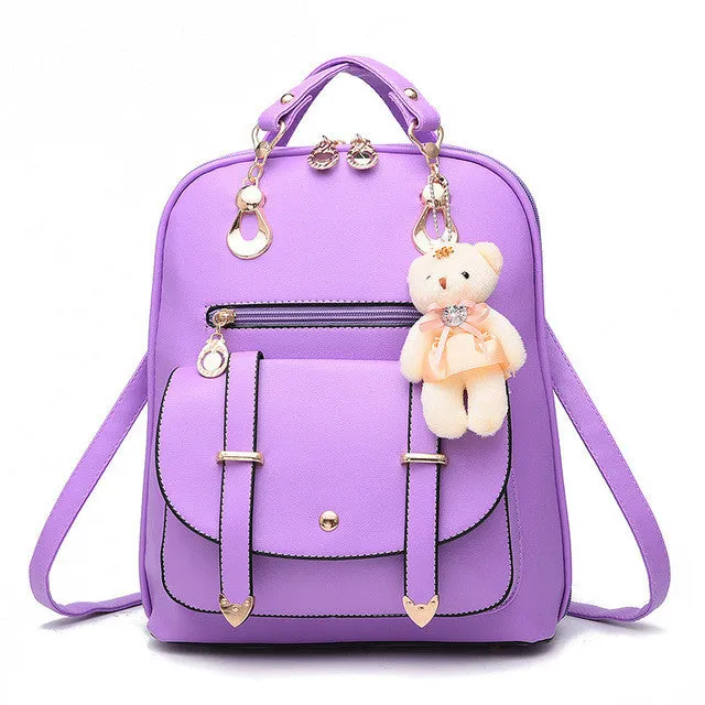 ZOORON 2017 Women Backpack New Spring And Summer Students Backpack Girls Korean Style Backpacks With Bear High Quality